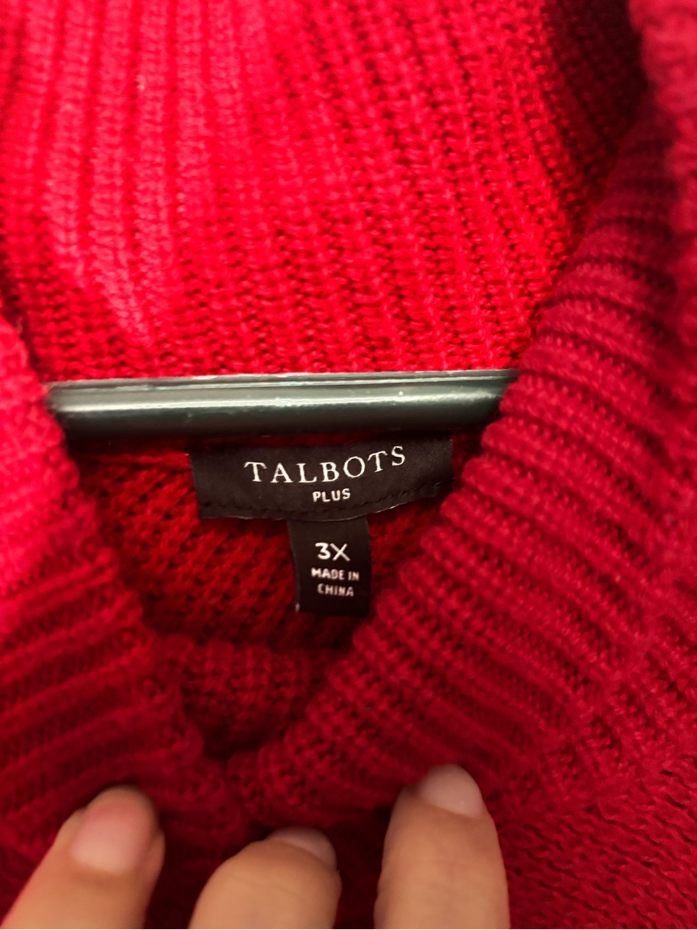 Talbots Bright Red Ribbed Sweater - Picture 3 of 8